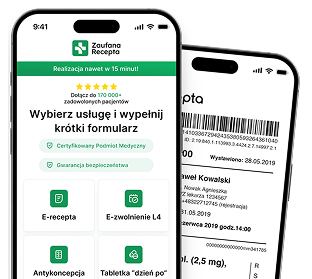 Screen z aplikacji mobilnej zaufanarecepta